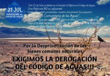 Ante proyecto reformista en el Senado: MAT ZC llama a derogar Código de Aguas