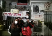 Amenaza fascista en INDH: desde camioneta sin patente lanzan bencina para incendiar toma