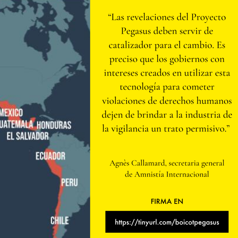 Firma esta petición: Chile no contrates Pegasus, el software israelí para espiar y perseguir activistas, periodistas y defensores de DD.HH.